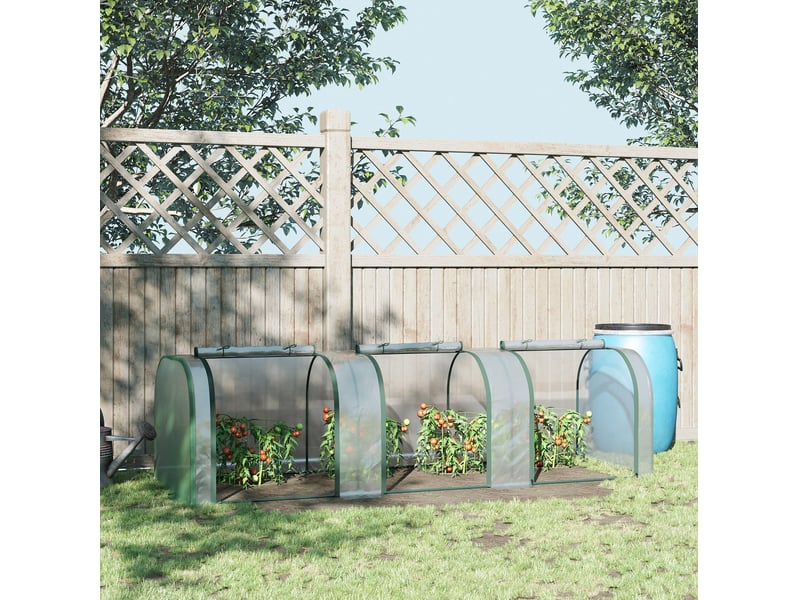  Serre tunnel de jardin transparente 295 x 100 x 80 cm en acier avec film pvc et 3 fenêtres pour vos cultures  - Conforama B