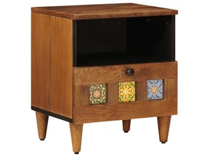 Table de chevet - cabinet de chevet - table de nuit marron 40 x 33 x 46 cm bois de mangue massif