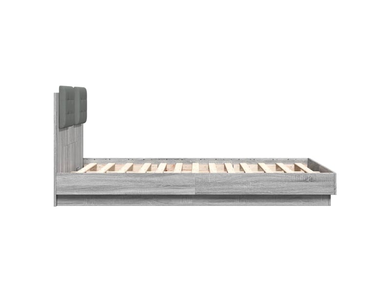  Lit double- lit adulte -  cadre de lit sans matelas sonoma gris 120x190 cm  - Conforama D