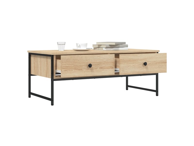  Table basse rectangulaire | table de salon chêne sonoma 101x49x39,5 cm bois d'ingénierie  - Conforama D