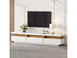 Meuble tv coloris blanc  <strong>ZOVIRA</strong>  <strong></strong>