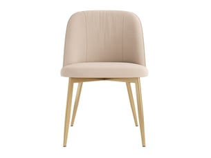 Lot de 6 chaises de salle à manger 53x50x80 cm – beige et doré – velours, dossier semi-enveloppant