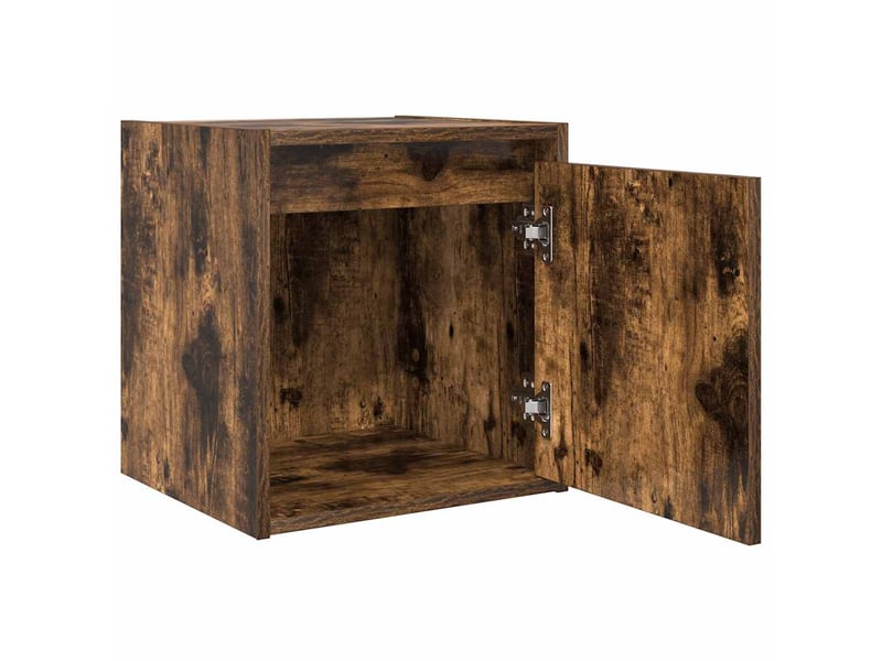  Table de chevet - cabinet de chevet - table de nuit murale chêne fumé 38x34x40 cm  - Conforama D