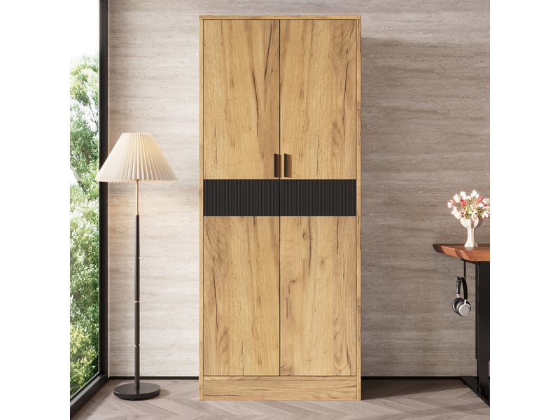 Armoire haute 60x35x160 cm avec étagères réglables et porte à fermeture douce, rangement pour bureau, salon et entrée, armoire de classement, buffet - Conforama B