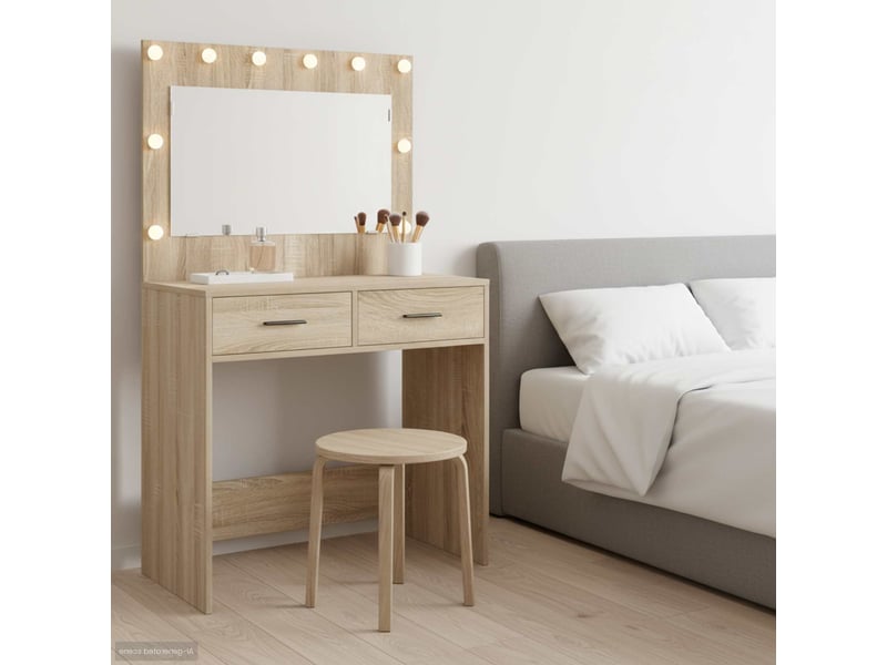  Coiffeuse, table de toilette chêne sonoma 78,5x41x135 cm  - Conforama B