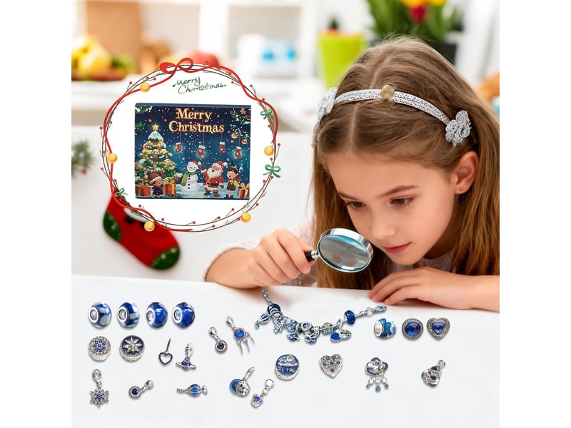  Calendrier de l'avent bijoux – pendentifs, boucles d'oreilles et bracelets à charms, compte à rebours de noël  - Conforama C
