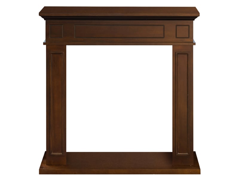  Jefferson - cadre de cheminée 89,5 x 90,5 x 28 cm, revêtement décoratif en mdf couleur noyer  - Conforama A