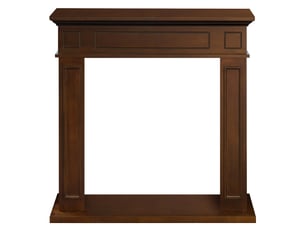 Jefferson - cadre de cheminée 89,5 x 90,5 x 28 cm, revêtement décoratif en mdf couleur noyer