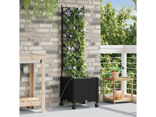Jardinière - porte-plante de jardin avec irrigation et roues noir pp