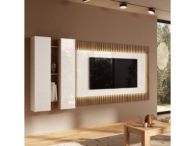  Meuble tv mural moderne de salon composition 230  - Conforama B