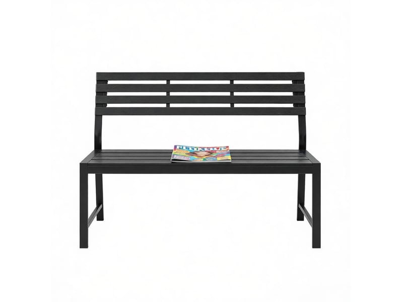  Banc de jardin extérieur avec dossier 115 cm noir homvra  - Conforama A
