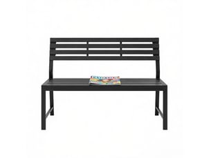 Banc de jardin extérieur avec dossier 115 cm noir homvra