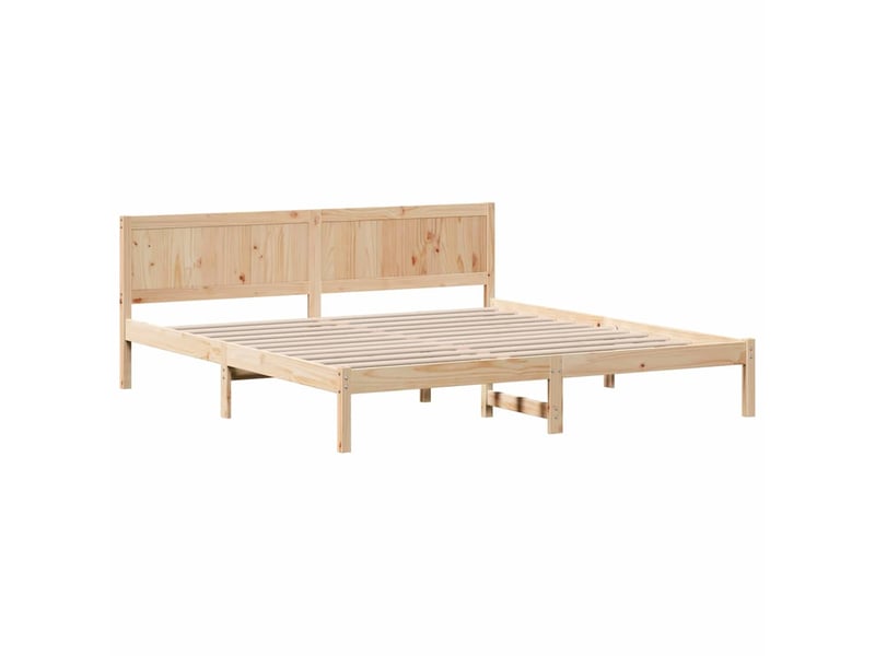 Lit double- lit adulte -  cadre de lit marron 200 x 200 cm bois de pin massif  - Conforama C