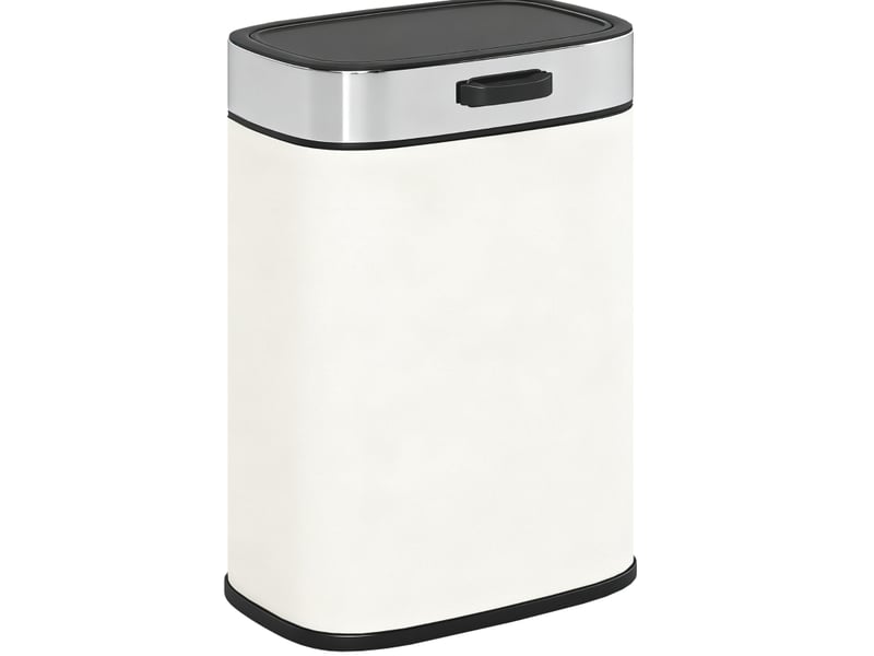  Poubelle cuisine 5 l 24 x 19 x 37 cm inox blanc crème  - Conforama A