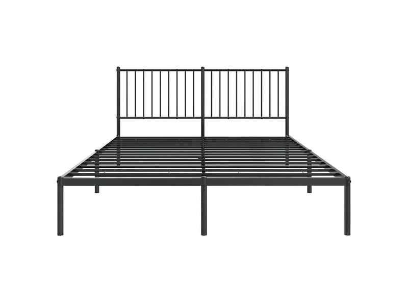Lit double- lit adulte - cadre de lit métal sans matelas et tête de lit noir 160x200 cm - Conforama D