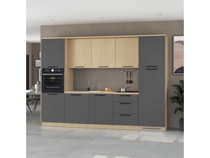 Cuisine complète linéaire moderne avec évier tyrek 300x215 - anthracite