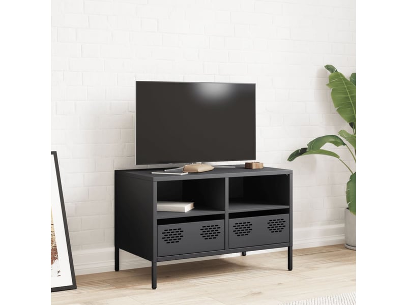  Meuble tv - banc tv - meuble de rangement anthracite 68x39x43,5 cm acier laminé à froid  - Conforama C