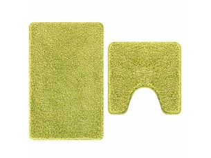 Ensemble de tapis de bain antidérapants 2 pc vert 50 x 50 cm pp cf64749