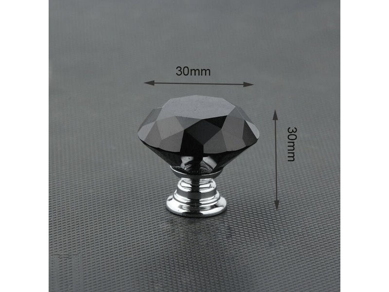  (30 mm) 12 pièces de poignées de meubles en verre noir, trou unique pour tiroir de cuisine, bureau, chambre à coucher, armoires  - Conforama C