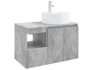 Ensemble de mobilier de salle de bain 2 pc gris béton cf64154