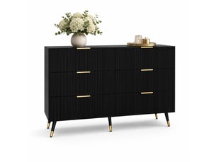 Commode 6 tiroir(s)    HAVRYA  coloris noir largeur 120 cm