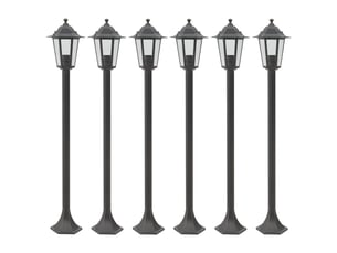 Lot de 6 lampes de jardin à piquet fonctionnelles ambiance 110 x 19 cm en aluminium bronze 02_0045887