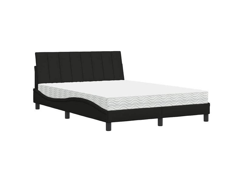  Lit avec matelas hanko noir 120x200 cm tissu  - Conforama B