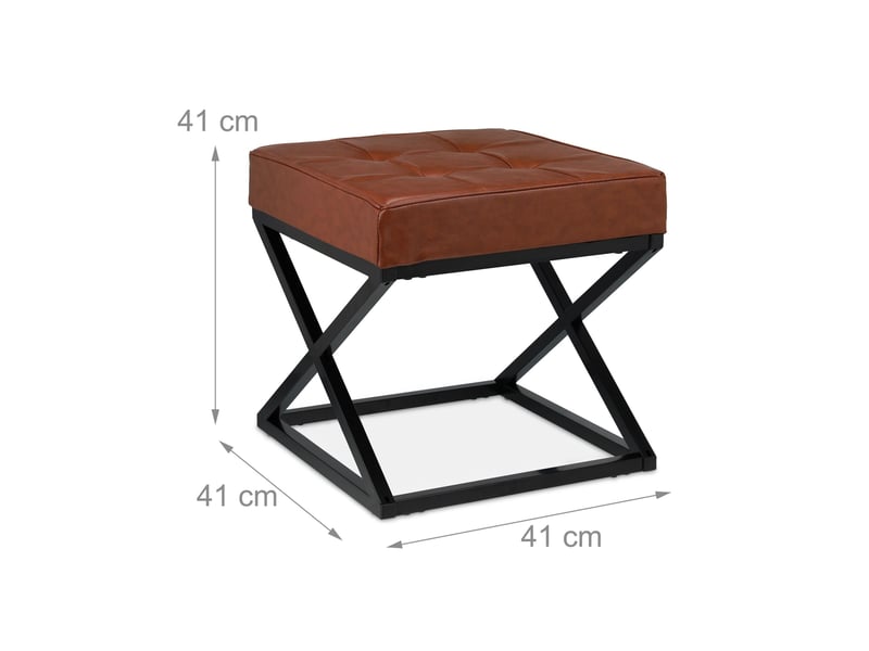  Tabouret multi-usage compact élégant 40 x 40 x 45 cm en similicuir marron 13_0011072  - Conforama D