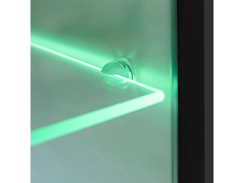  Meuble tv - ensemble mural pour tv 5 pcs avec lumières led noir brillant  - Conforama E