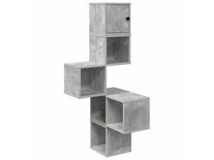 Étagère d'angle flottante, étagère murale gris béton 48 x 48 x 120 cm cf41404