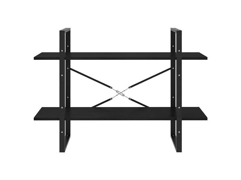  Bibliothèque à 2 niveaux, armoire à livres noir 100x30x70 cm bois de pin massif  - Conforama E