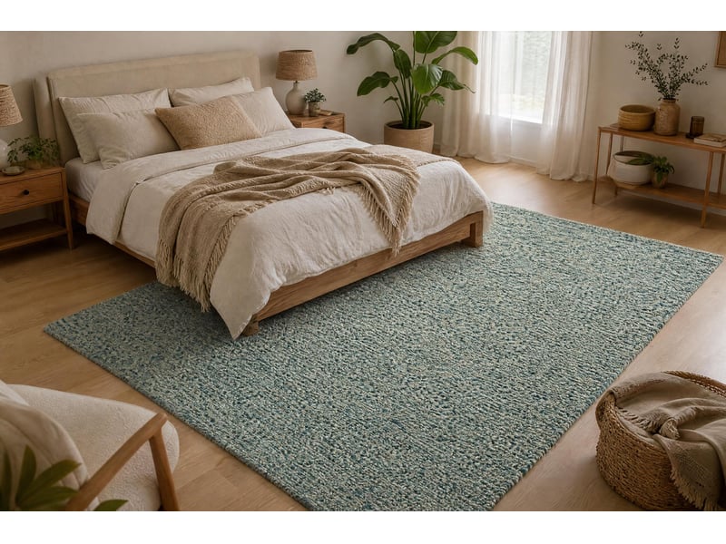  Tapis nepal lagoon ii turquoise mélange - laine, double face, naturel 80x150 cm  - Conforama E