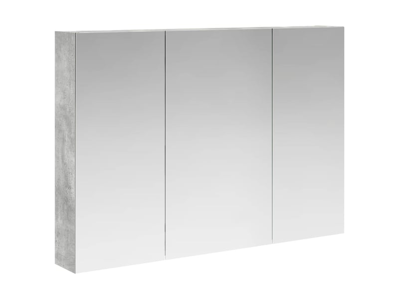 Armoire miroir salle de bain, meuble de rangement gris béton 100x14.5x70 cm - Conforama A