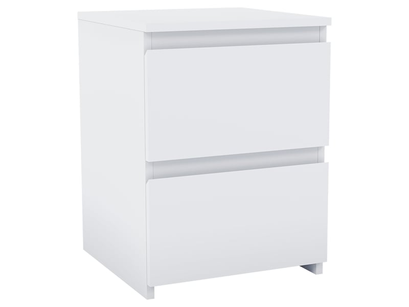  Table de chevet denver, commode de nuit, chambre, rangement, 40x30x30cm, 2 tiroirs, blanc 3331363 - Conforama A