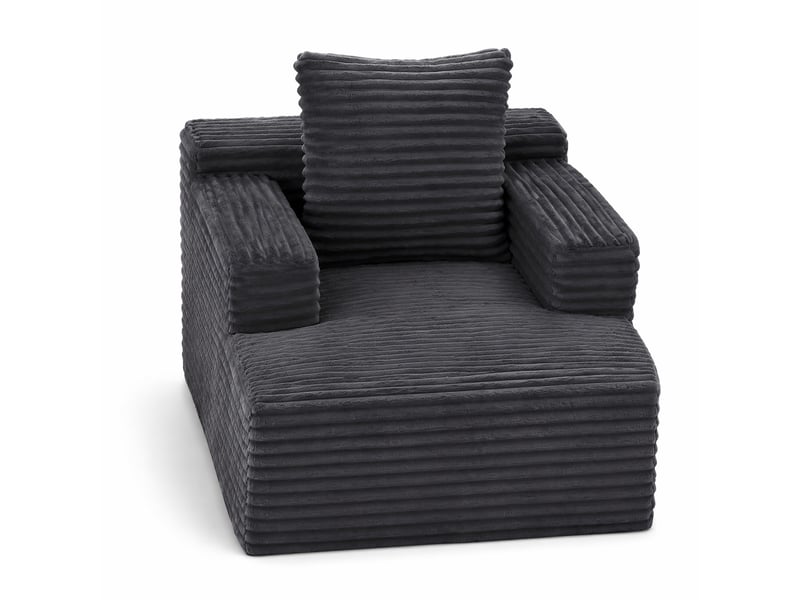  Méridienne 1 place 81x117x50 cm sans montage — gris foncé, design moderne, usage pratique, rangement pratique  - Conforama A