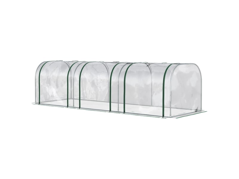  Serre tunnel transparente en pvc et acier avec portes à charnières, 295 x 100 x 80 cm  - Conforama B