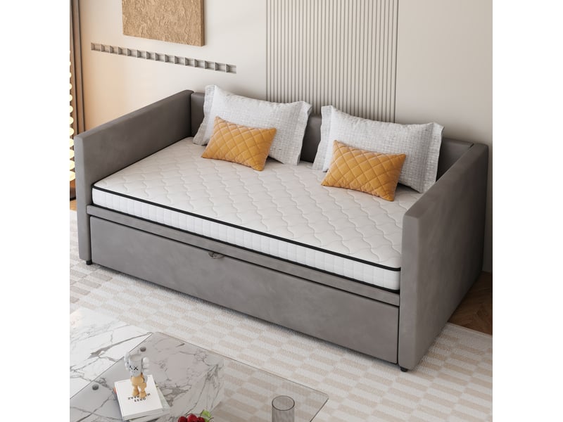  Matelas à ressorts 90 x 200 cm blanc, épaisseur 10 cm, soutien h3, modules ergonomiques, format roulé  - Conforama B