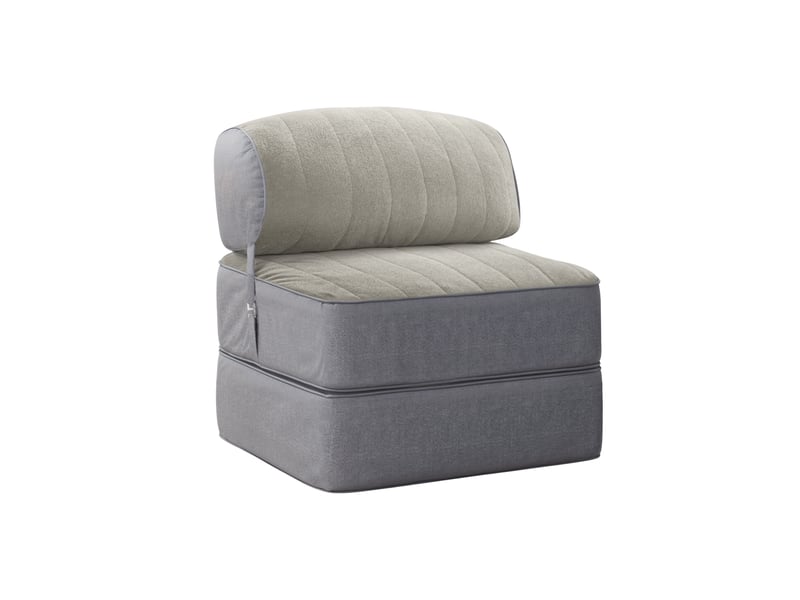  Pouf modulaire vercart gris - assise 82x76x76 cm, fabrication europe  - Conforama A