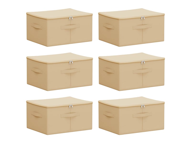 Boîte de rangement 6 pcs tissu intissé 43x34x23 cm 33,6 l shl24870 - Conforama A