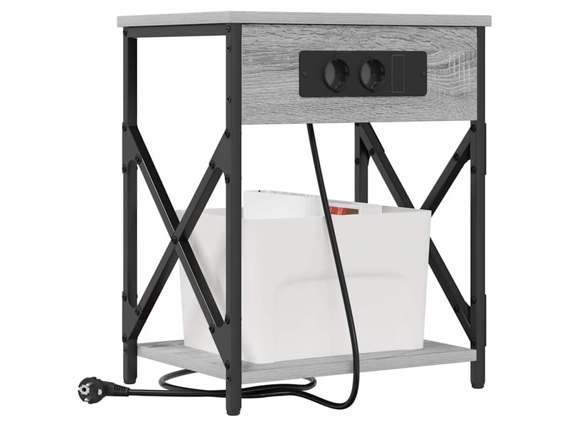 Table de chevet - cabinet de chevet - table de nuit gris sonoma 41 x 31 x 51 cm bois d'ingénierie - Conforama B
