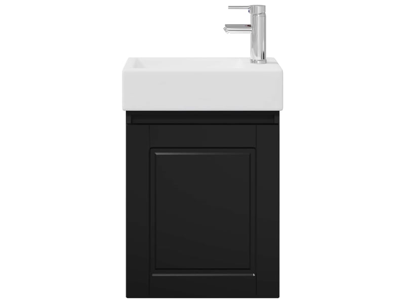  Meuble de rangement salle de bain avec robinet noir 45.5x22.5x84 cm shl8316  - Conforama E