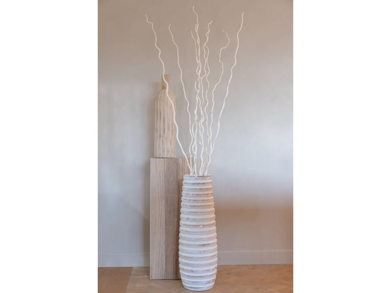 Sellette déco côtelé en bois marek 80cm naturel  - Conforama B