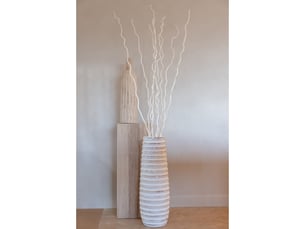 Sellette déco côtelé en bois marek 80cm naturel