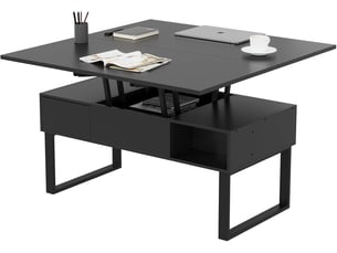 Table basse rectangulaire coloris noir <strong>VOXON</strong> <strong></strong> - 50 cmx100 cm