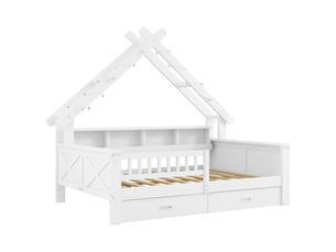 Lit cabane 140x200 cm BGSRYAO   coloris blanc