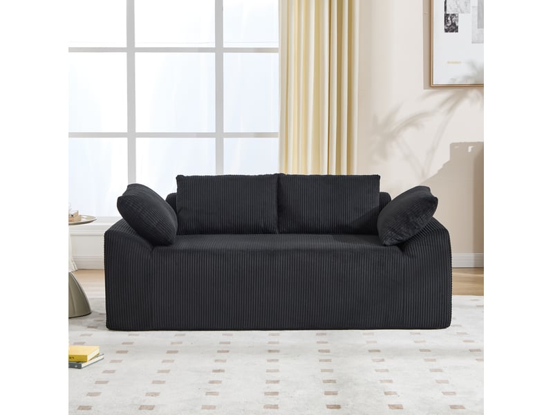  Canapé 2 places 170x86x60 cm à assise profonde noir  - Conforama B