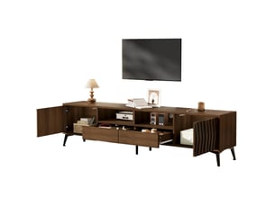 Meuble tv coloris bois foncé 180 cm <strong>MAISENTIEL</strong>  <strong></strong>