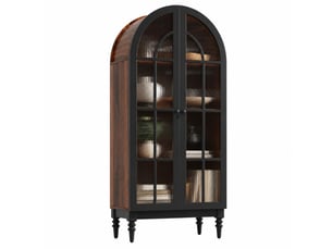 Vitrine coloris noir 3 étagère(s) ELVMI  - 76 cmx165 cm