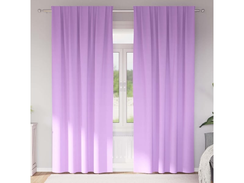  Lot de 2 rideaux occultants, rideaux black-out avec anneaux pourpre 225 x 140 cm cf44737  - Conforama B