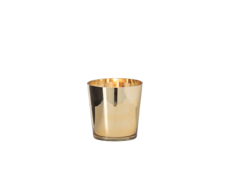  Photophore design en verre ember 16cm doré  - Conforama B